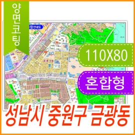 성남시 중원구 금광동 주소지도 (지번, 도로명주소 병행표기) 코팅 소형